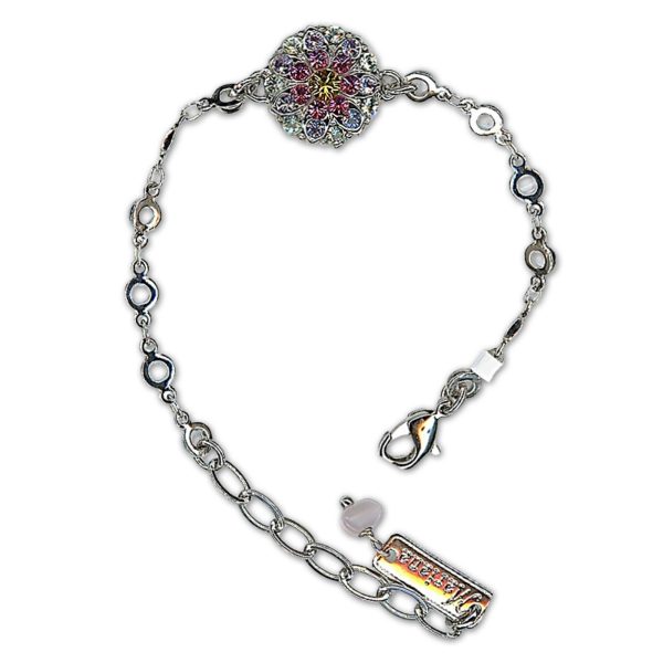 Bracelet by Mariana Woman Floral Rose and Chrysolite Swarovski Crystals