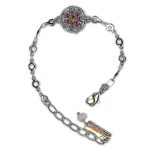 Bracelet by Mariana Woman Floral Rose and Chrysolite Swarovski Crystals - Image 2