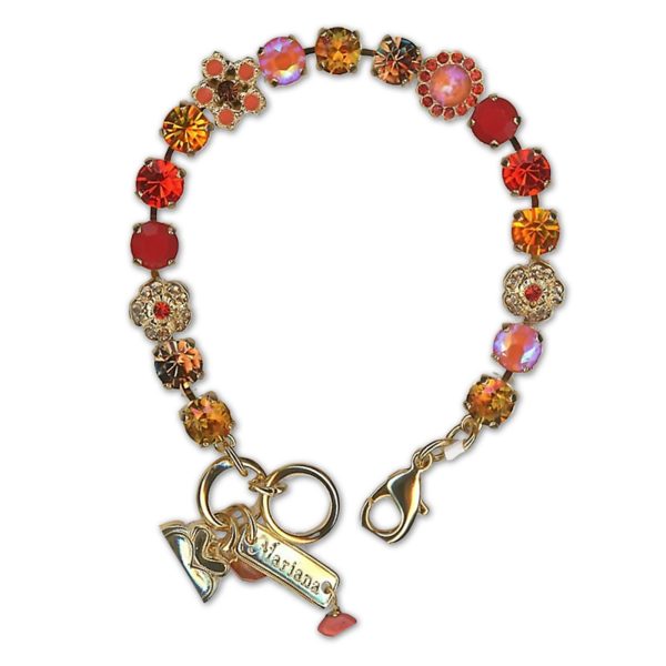 Bracelet by Mariana Woman Stunning Astral Pink and Coral Swarovski Crystals