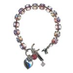 Bracelet by Mariana Woman Adorable Rose and Golden Swarovski Crystals