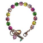 Bracelet by Mariana Woman Beautiful Rose and Peridot Swarovski Crystals - Image 2