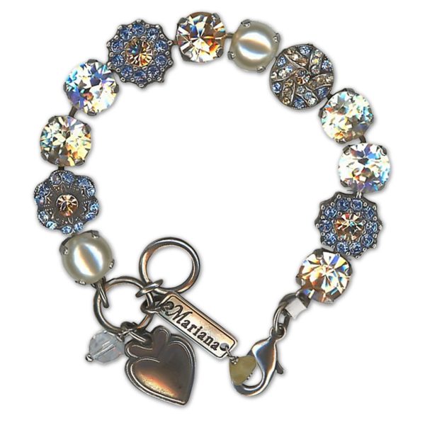 Bracelet by Mariana Woman Gorgeous Sapphire and Pearl Swarovski Crystals