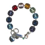 Bracelet by Mariana Woman Elegant Cushion Cut Multi Colored Swarovski Crystals