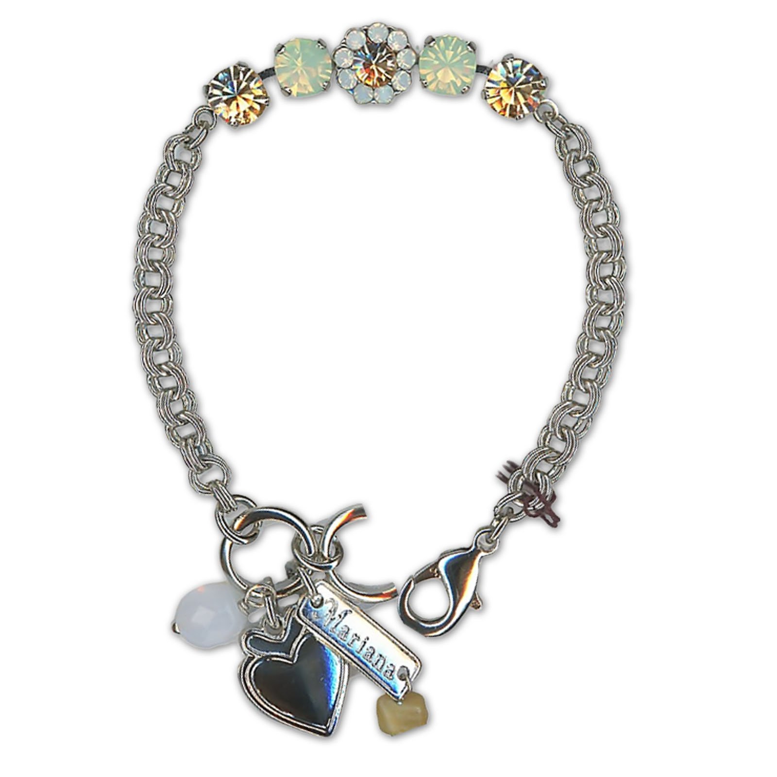 B-4352-2-5017-RO (1) Bracelet by Mariana Woman Dainty Golden and Opal Swarovski Crystals - Image 1