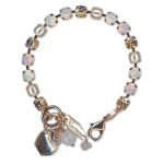 Bracelet by Mariana Woman Lovely Pink and Pearl Swarovski Crystals