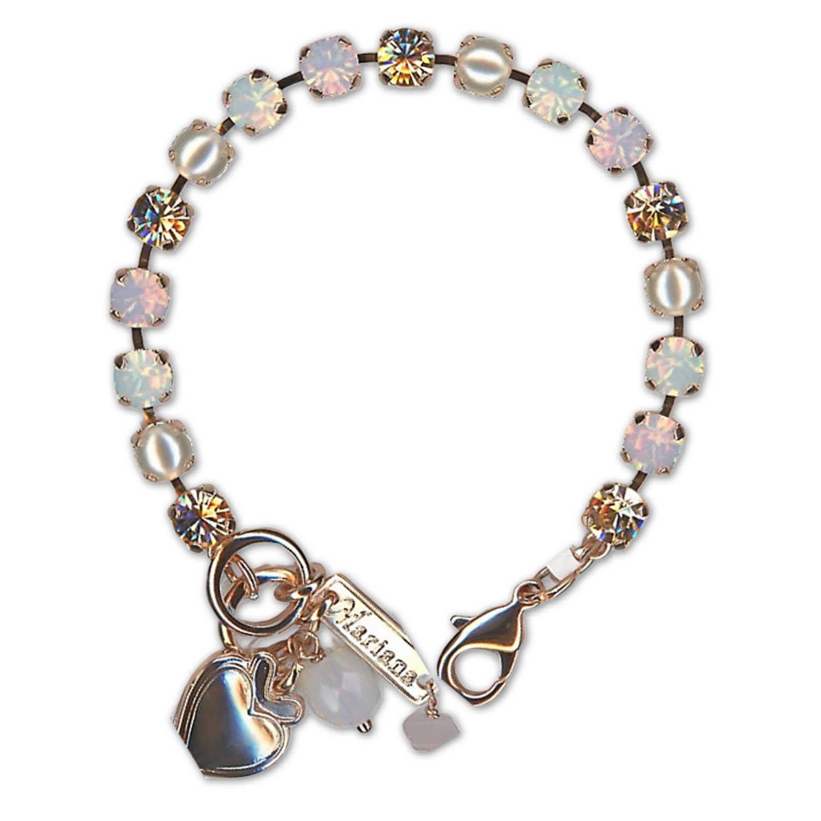 B-4430-2333P-RG (1) Bracelet by Mariana Woman Lovely Pink and Pearl Swarovski Crystals - Image 1