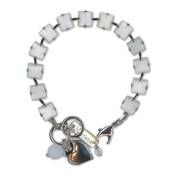 Bracelet by Mariana Woman Opulent White Opal Swarovski Crystals