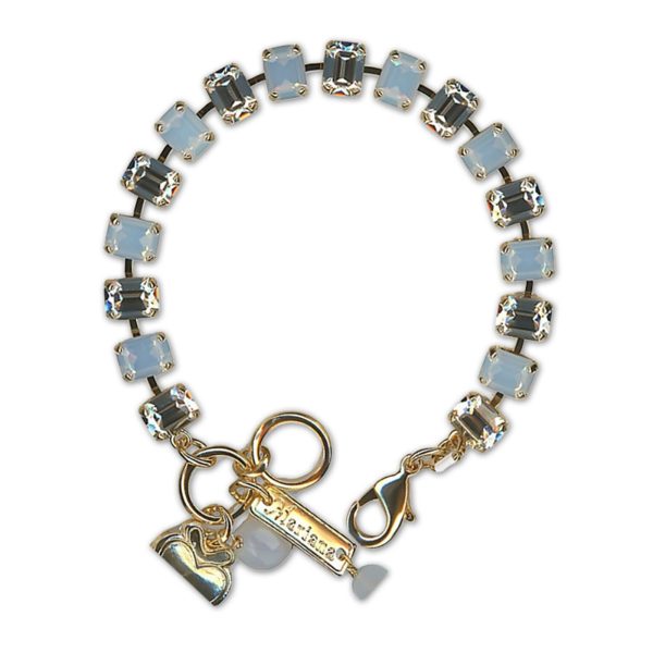 Bracelet by Mariana Woman Ethereal Clear and Opal Swarovski Crystals