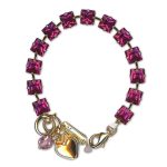 Bracelet by Mariana Woman Beautiful Fuchsia Swarovski Crystals - Image 2