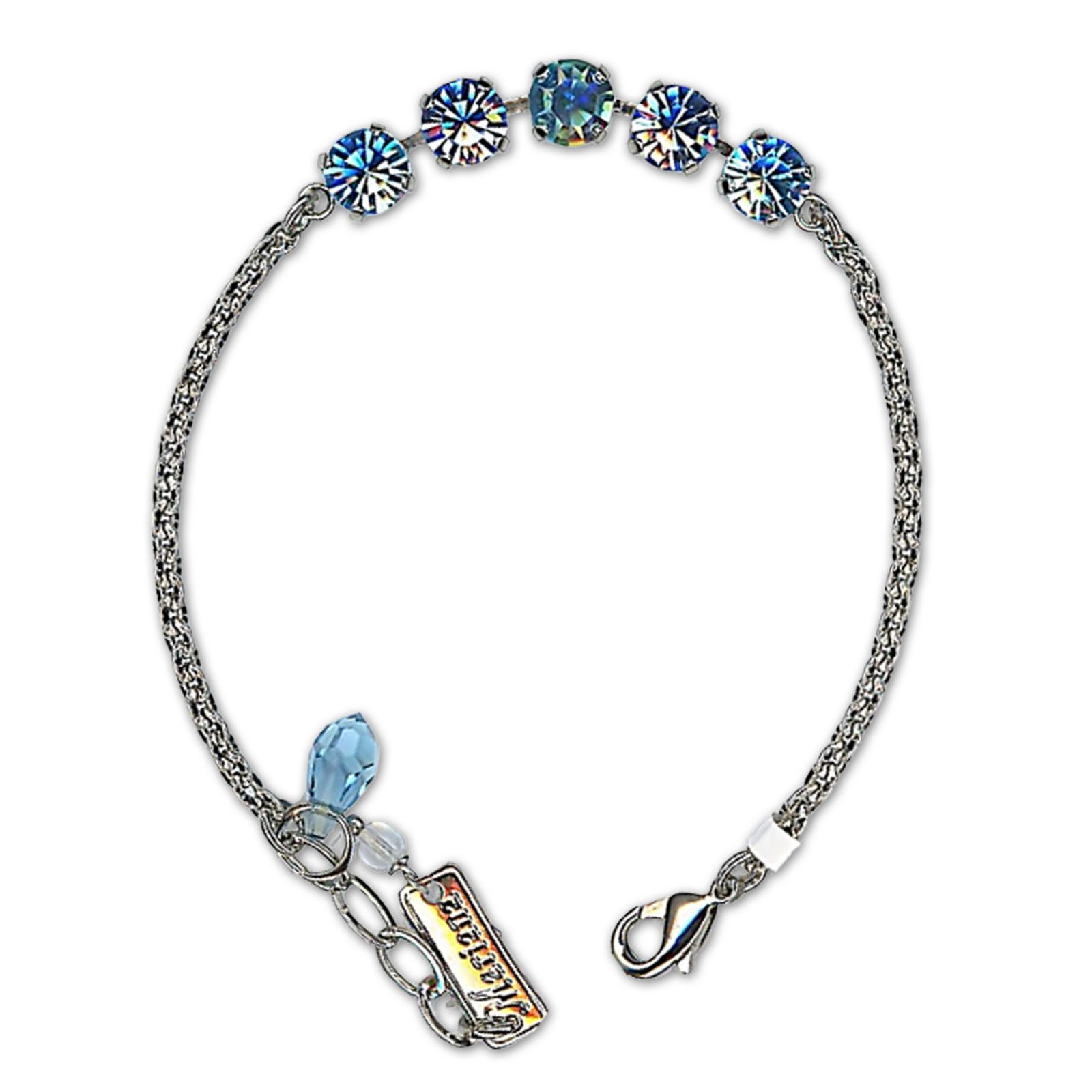 B-4435-1-5002-RO (1) Bracelet by Mariana Woman Chic Aquamarine and AB Swarovski Crystals - Image 1