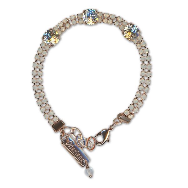 Bracelet by Mariana Woman Precious Silk and Opal Swarovski Crystals