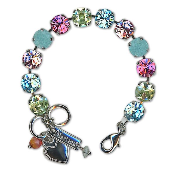Bracelet by Mariana Woman Gorgeous Rose and Turquoise Swarovski Crystals