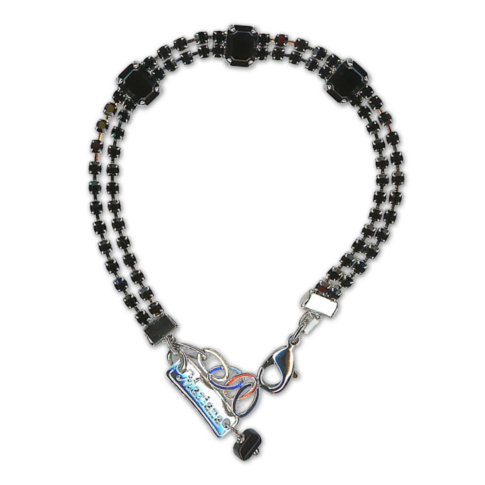 B-4492-1-280280-RO (1) Bracelet by Mariana Woman Elegant Jet Swarovski Crystals - Image 1