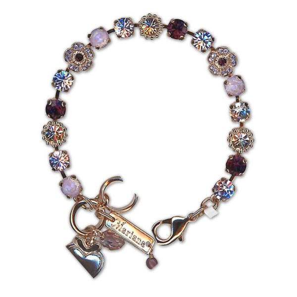 Bracelet by Mariana Woman Floral Amethyst and Lavender Swarovski Crystals