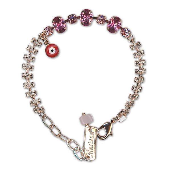 Bracelet by Mariana Woman Stunning Rose Swarovski Crystals