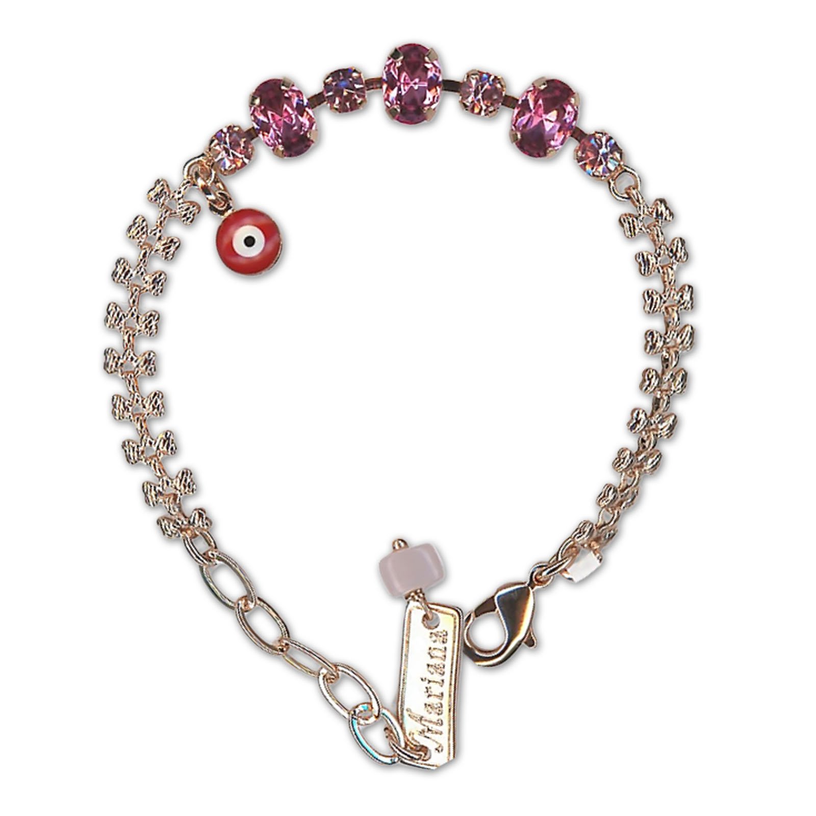 B-4508-6-5011-RG (1) Bracelet by Mariana Woman Stunning Rose Swarovski Crystals - Image 1