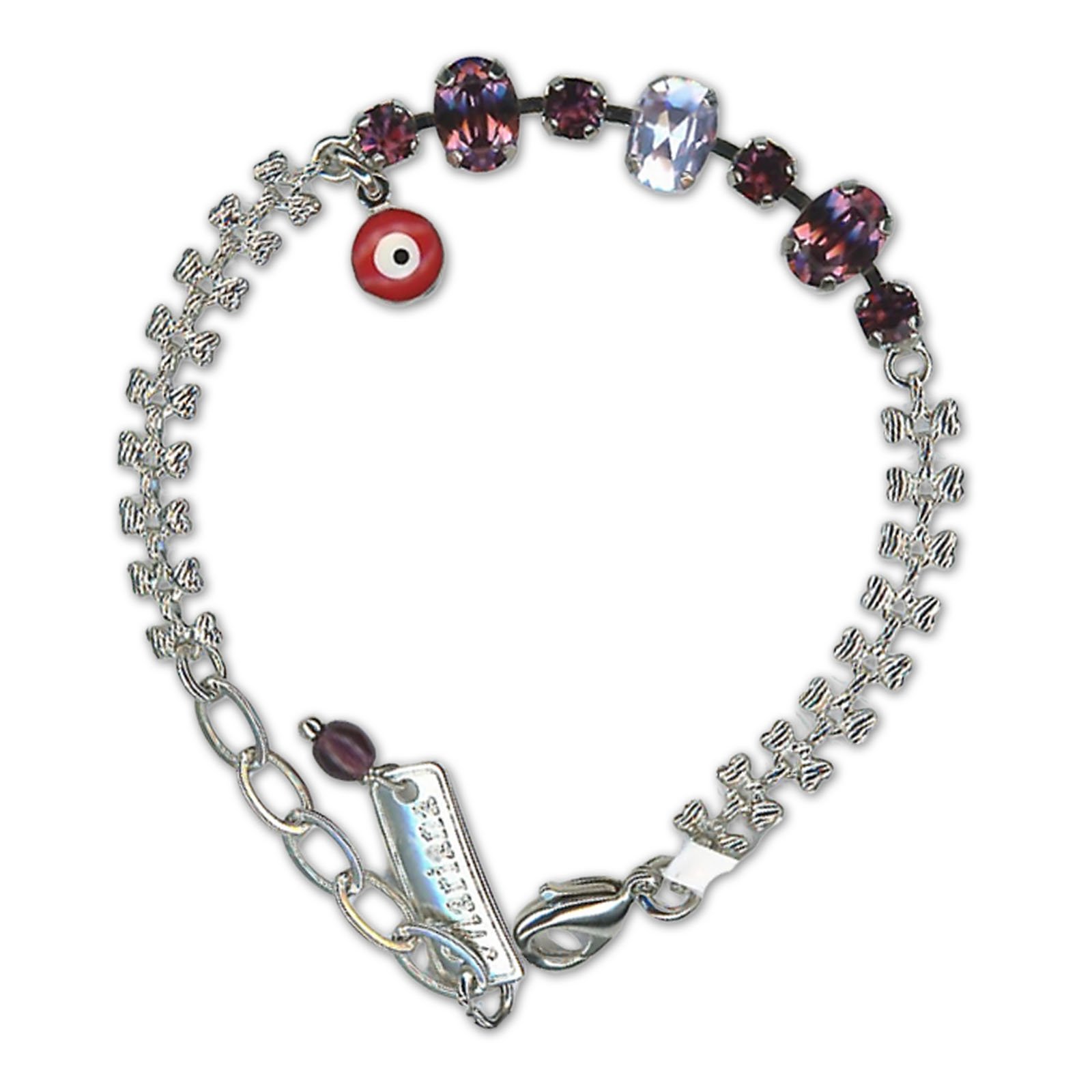 B-4508-6-5015-RO (1) Bracelet by Mariana Woman Classy Amethyst and Clear Swarovski Crystals - Image 1