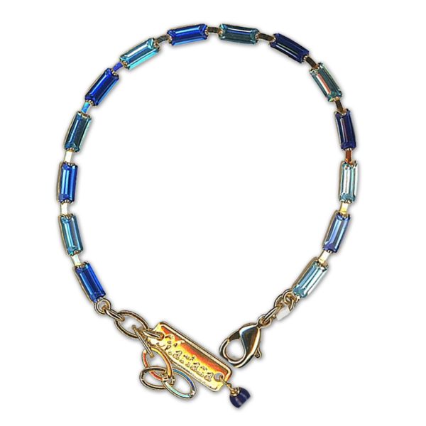 Bracelet by Mariana Woman Sleek Aquamarine and Sapphire Swarovski Crystals