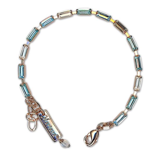 Bracelet by Mariana Woman Sleek Aquamarine and Moonlight Swarovski Crystals