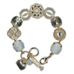 Bracelet by Mariana Woman Luxurious Pearl and Clear Swarovski Crystals