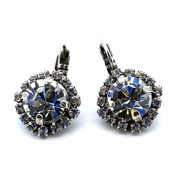 Earrings by Mariana Woman Elegant Clear and Black Diamond Swarovski Crystals