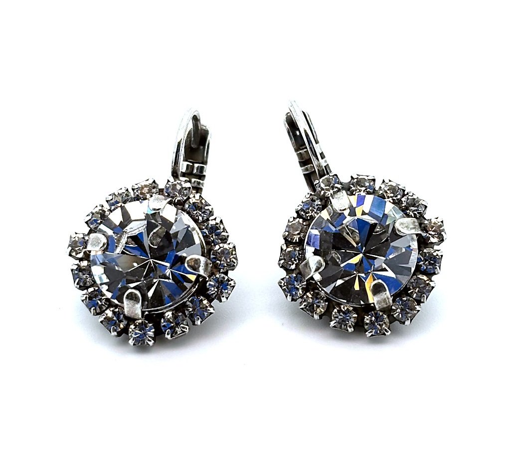 E-1137-1-001215-SP6 (1) Earrings by Mariana Woman Elegant Clear and Black Diamond Swarovski Crystals - Image 1