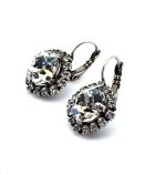 Earrings by Mariana Woman Elegant Clear and Black Diamond Swarovski Crystals - Image 2
