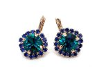 Earrings by Mariana Woman Glamorous Blue Zircon and Sapphire Swarovski Crystals