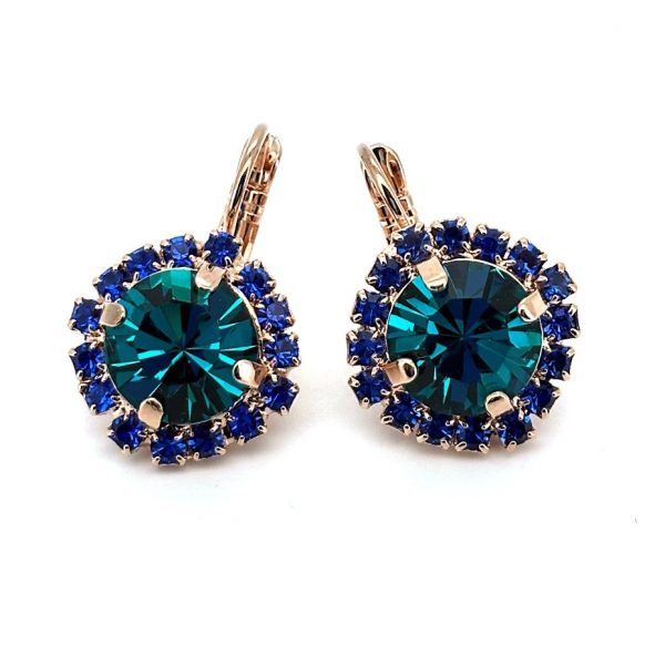 Earrings by Mariana Woman Glamorous Blue Zircon and Sapphire Swarovski Crystals