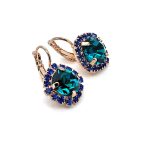 Earrings by Mariana Woman Glamorous Blue Zircon and Sapphire Swarovski Crystals - Image 3