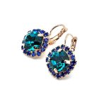 Earrings by Mariana Woman Glamorous Blue Zircon and Sapphire Swarovski Crystals - Image 2