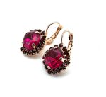 Earrings by Mariana Woman Stunning Fuchsia and Red Swarovski Crystals - Image 2
