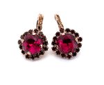 Earrings by Mariana Woman Stunning Fuchsia and Red Swarovski Crystals