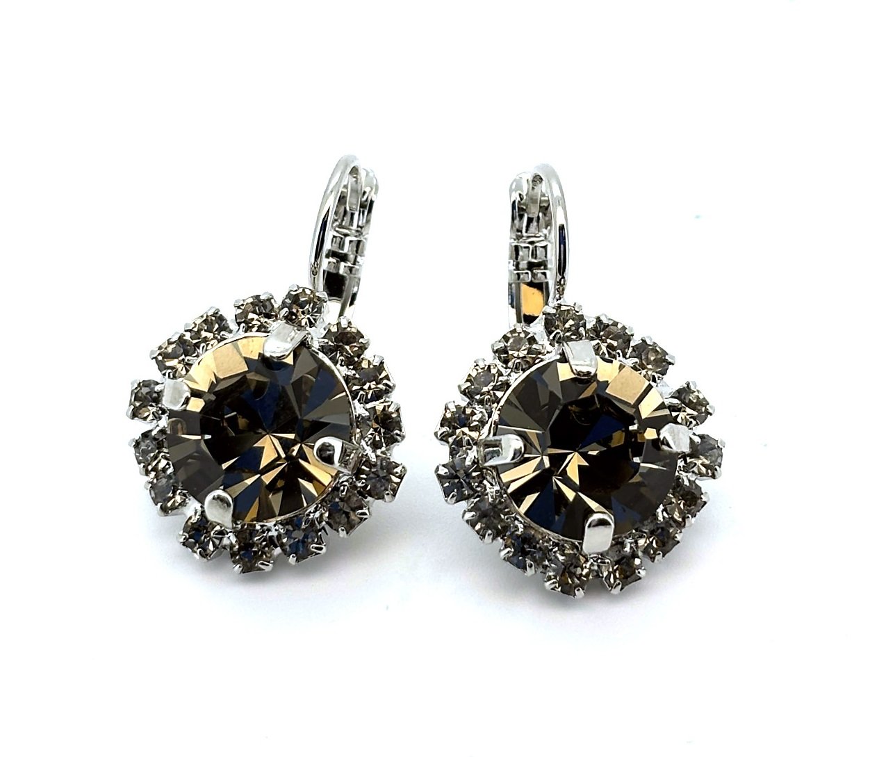 E-1137-1-215215-RO6 (1) Earrings by Mariana Woman Classy Black Diamond Swarovski Crystals - Image 1