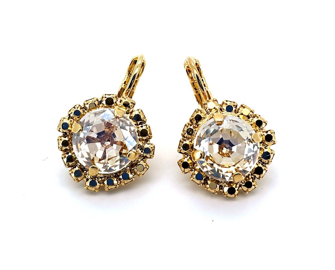 E-1137-1-216-YG6 (3) Earrings by Mariana Woman Exquisite Clear and Aurum Swarovski Crystals - Image 1
