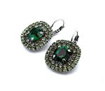 Earrings by Mariana Woman Luxurious Green Swarovski Crystals - Image 2