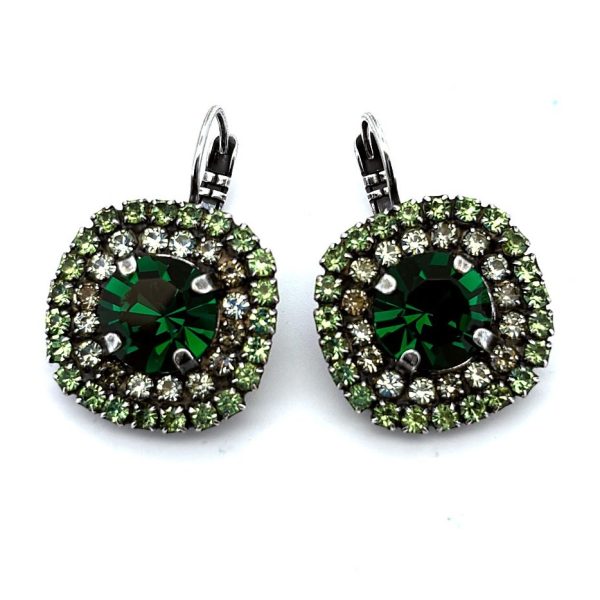 Earrings by Mariana Woman Luxurious Green Swarovski Crystals