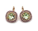 Earrings by Mariana Woman Lovely Chrysolite and Rose Swarovski Crystals