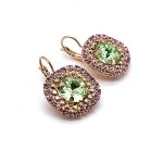 Earrings by Mariana Woman Lovely Chrysolite and Rose Swarovski Crystals - Image 3