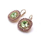 Earrings by Mariana Woman Lovely Chrysolite and Rose Swarovski Crystals - Image 2