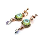 Earrings by Mariana Woman Dangling Peridot and AB Swarovski Crystals - Image 2