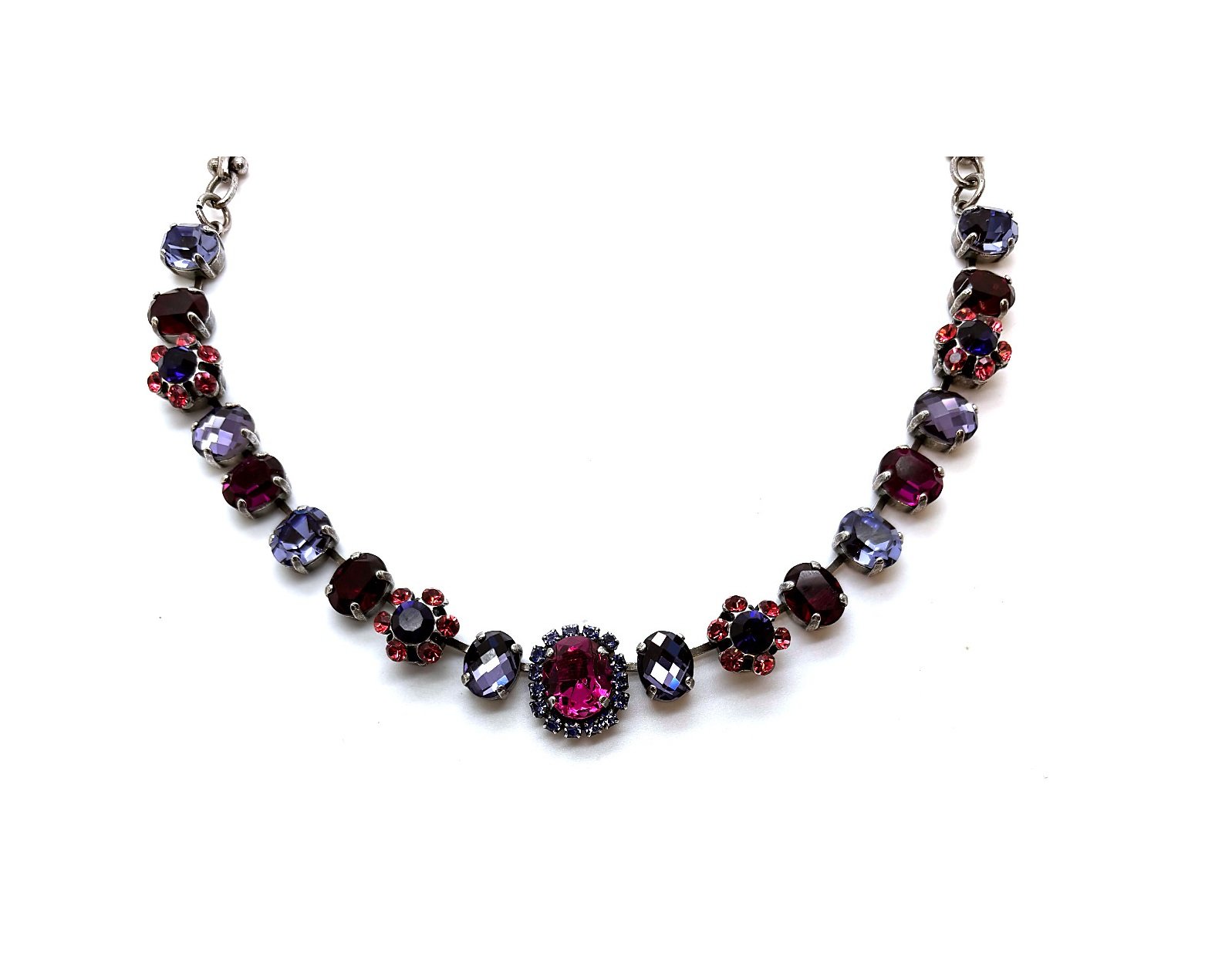 N-3090-4-1091-SP (1) Necklace by Mariana Woman Exquisite Purple and Fuchsia Swarovski Crystals - Image 1