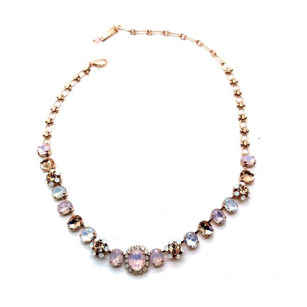 Necklace by Mariana Woman Lovely Rose and Champagne Swarovski Crystals