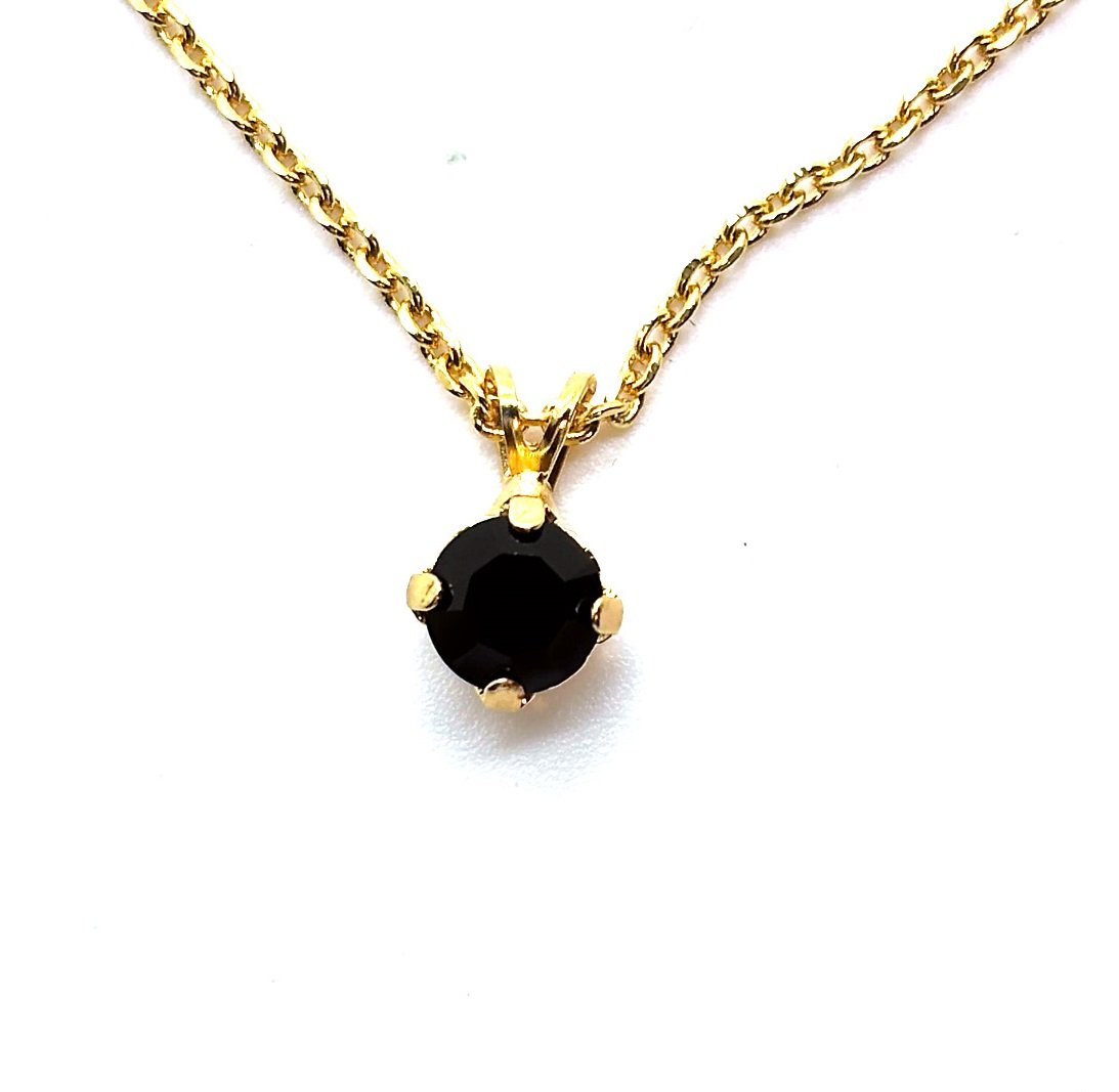 N-5435-0-280-YG (2) Necklace Pendant by Mariana Woman Elegant Jet Swarovski Crystals - Image 1