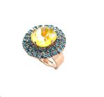 Ring by Mariana Woman Glamorous Sunshine and Blue Swarovski Crystals - Image 2