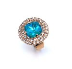 Ring by Mariana Woman Gorgeous Blue Zircon and Clear Swarovski Crystals - Image 2