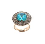 Ring by Mariana Woman Gorgeous Blue Zircon and Clear Swarovski Crystals - Image 3