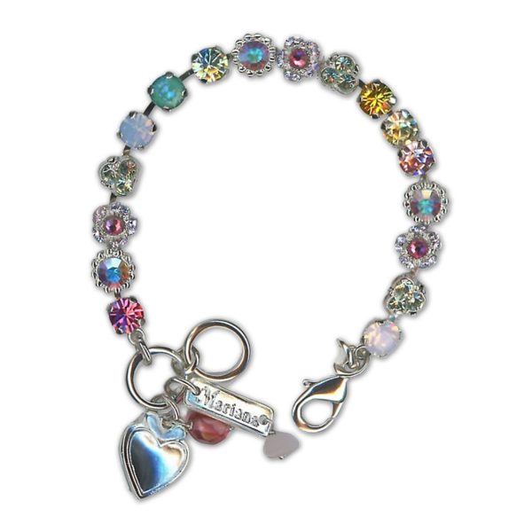 Bracelet by Mariana Woman Lovely Rose and Chrysolite Swarovski Crystals