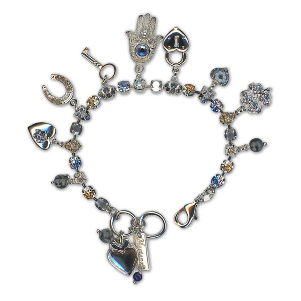 Bracelet by Mariana Woman Sophisticated Sapphire and Golden Swarovski Crystals