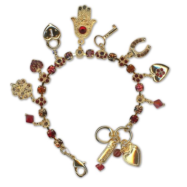 Bracelet by Mariana Woman Stunning Siam and Burgundy Swarovski Crystals